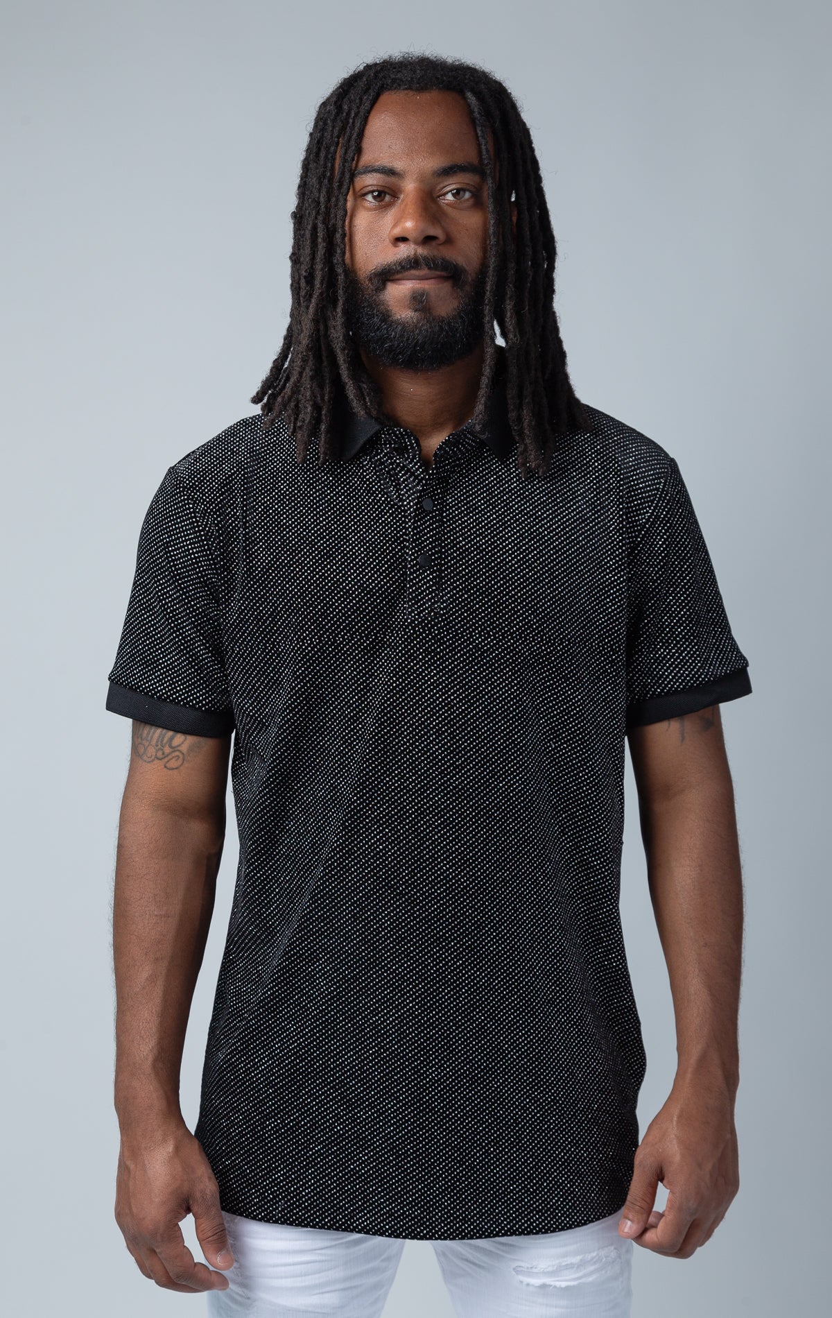 Black polo glowy shirt
