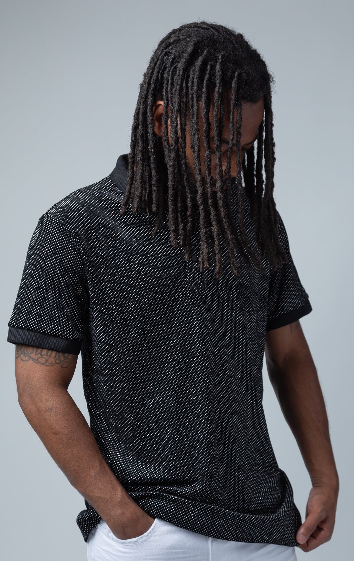 Black polo glowy shirt