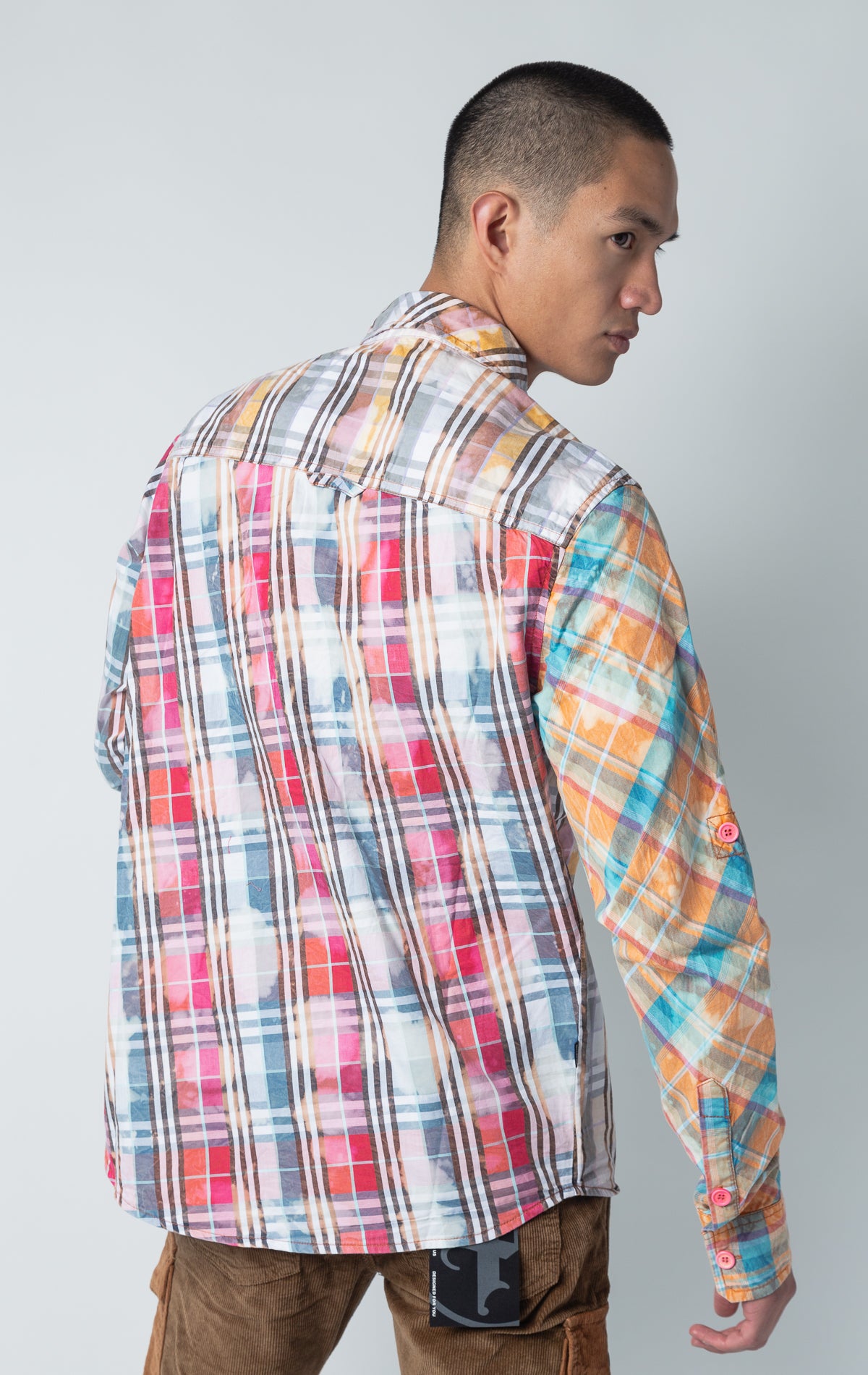 Multi-Color Wolves Knit Flannel button up shirt