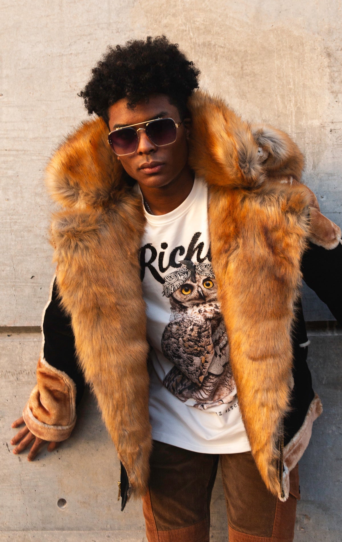 Black coffee faux fur moto jacket