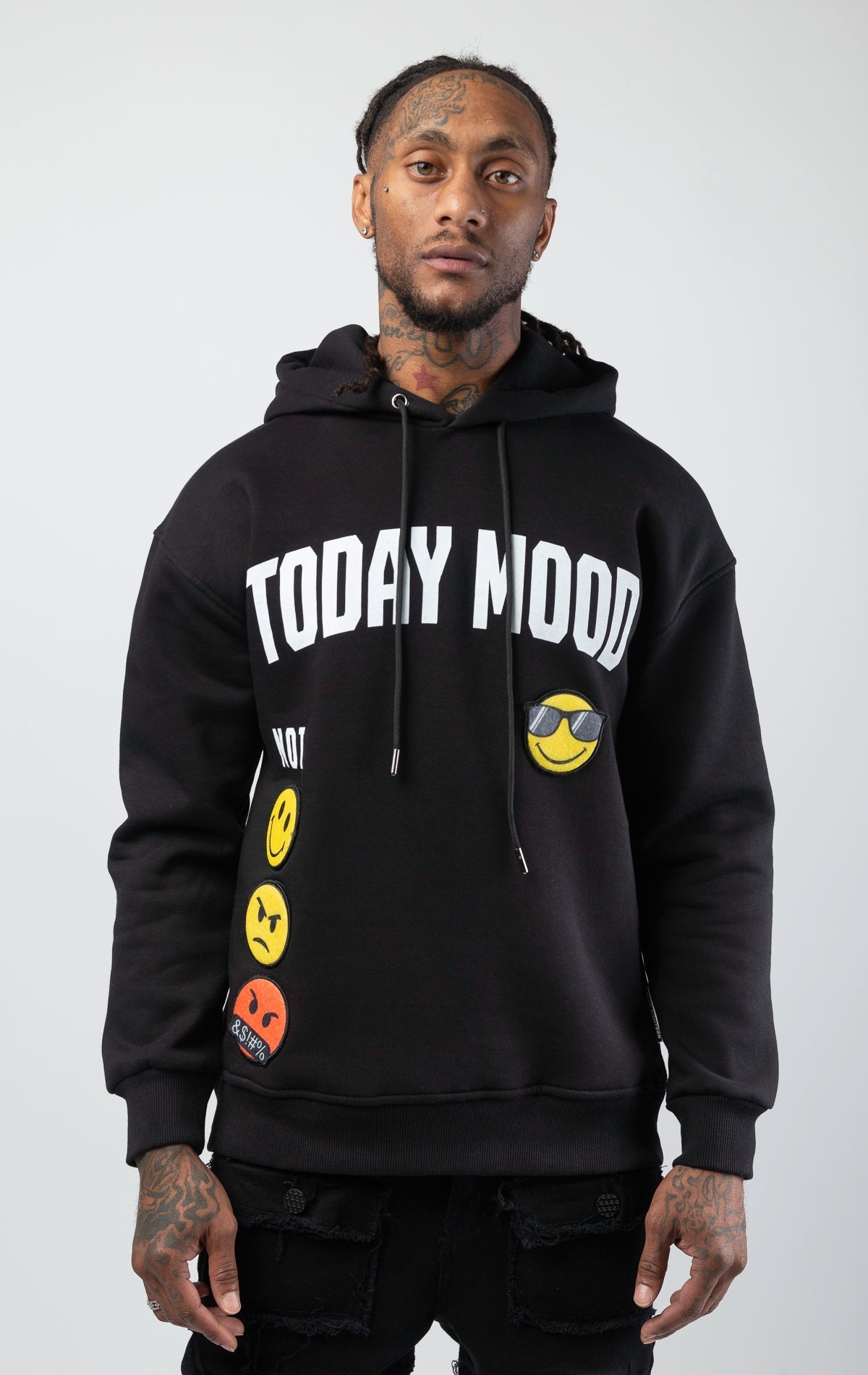 Today's mood hoodie with emoji patches