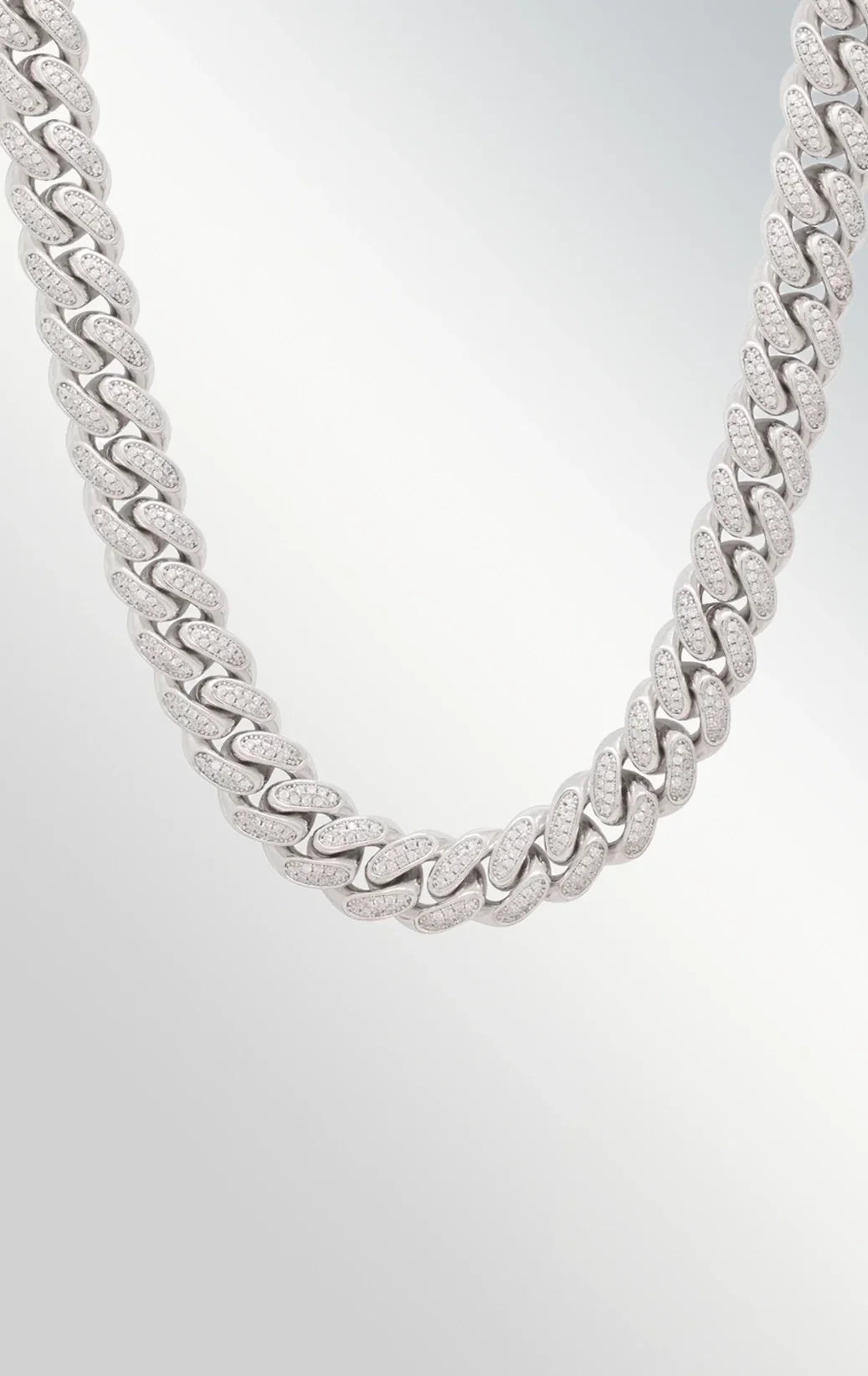 KING ICE 15mm ICED MIAMI-CUBAN WHITE GOLD CHAIN