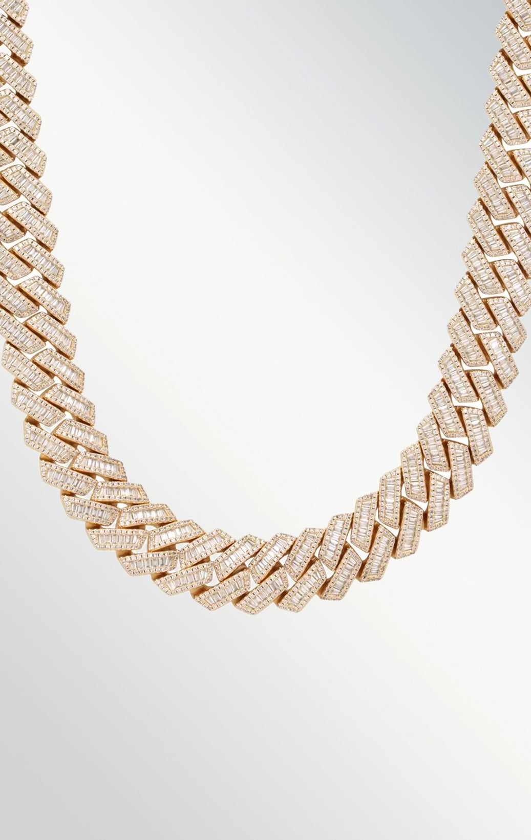 Gold KING ICE 18mm DMND BAGUETTE MIA-CUBAN CHAIN