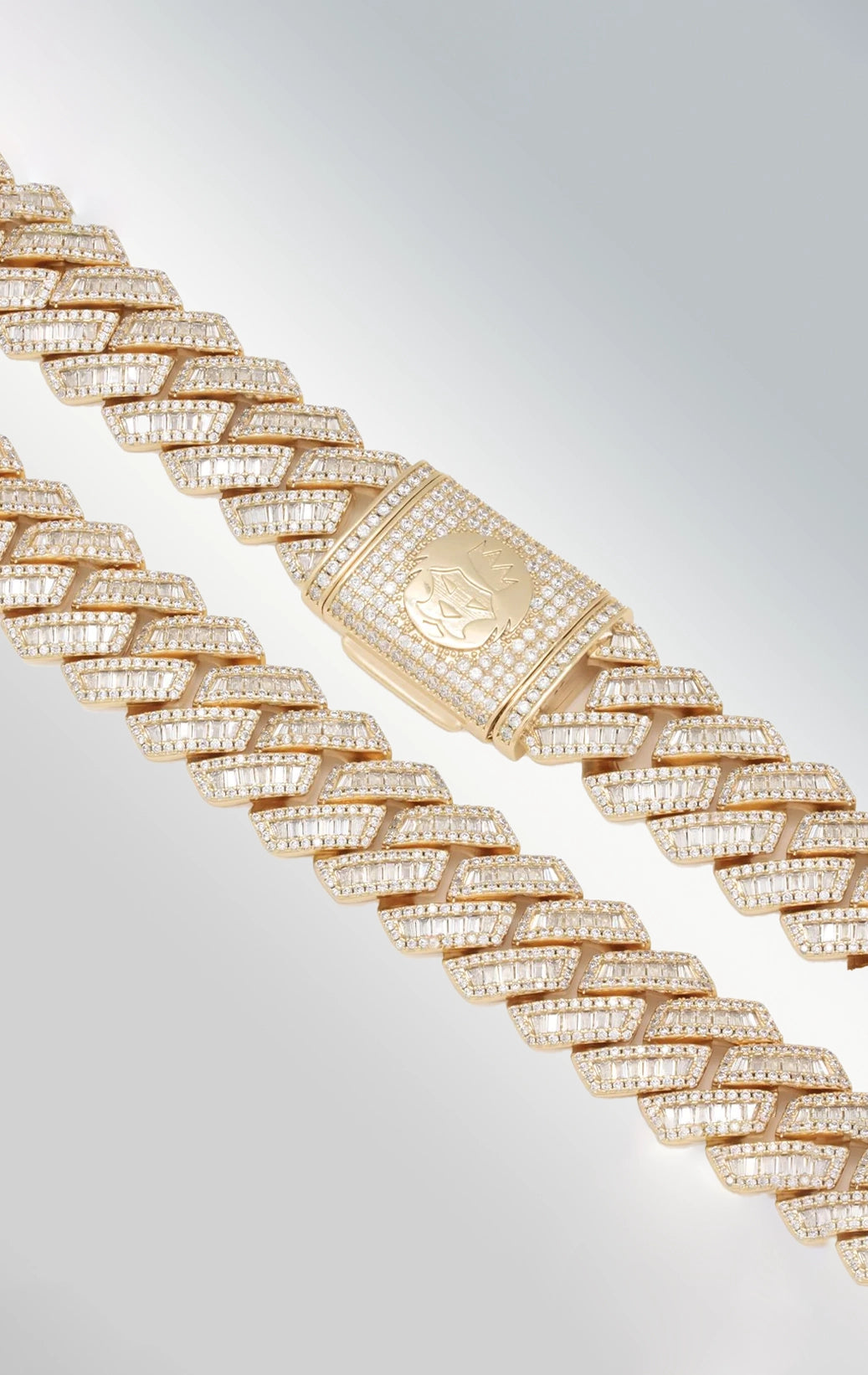 Gold KING ICE 18mm DMND BAGUETTE MIA-CUBAN CHAIN
