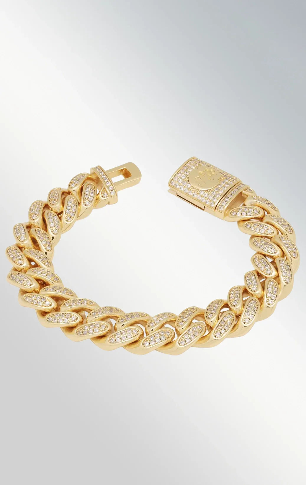 15 mm iced Miami gold bracelet