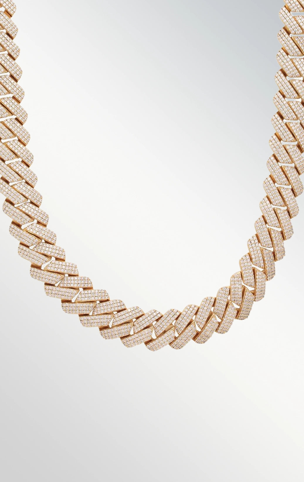 18 mm iced diamond cut gold chain