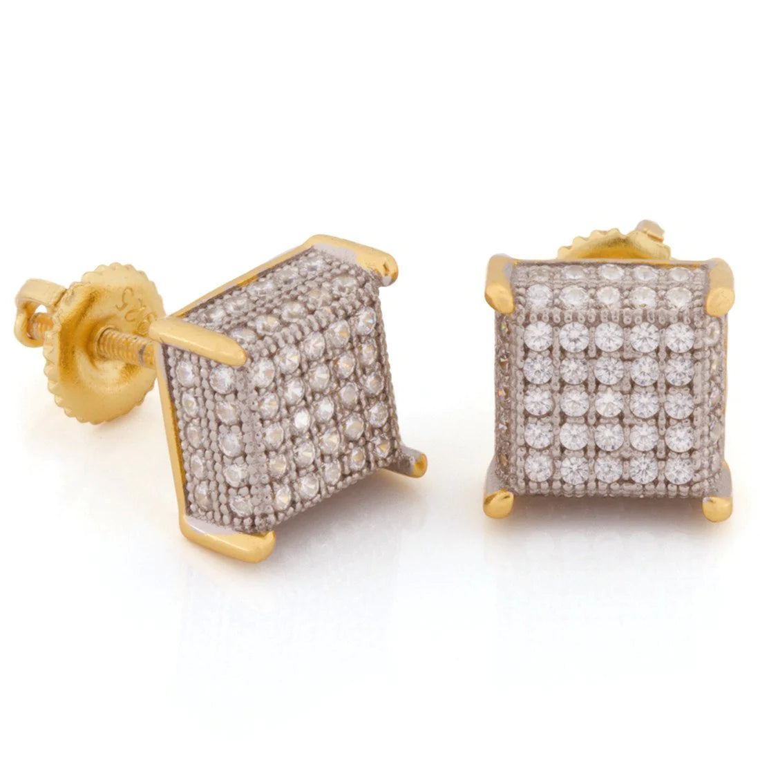KING ICE PRONG STUD EARRINGS - DENiMPiRE