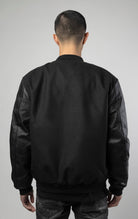 Black wool varsity jacket