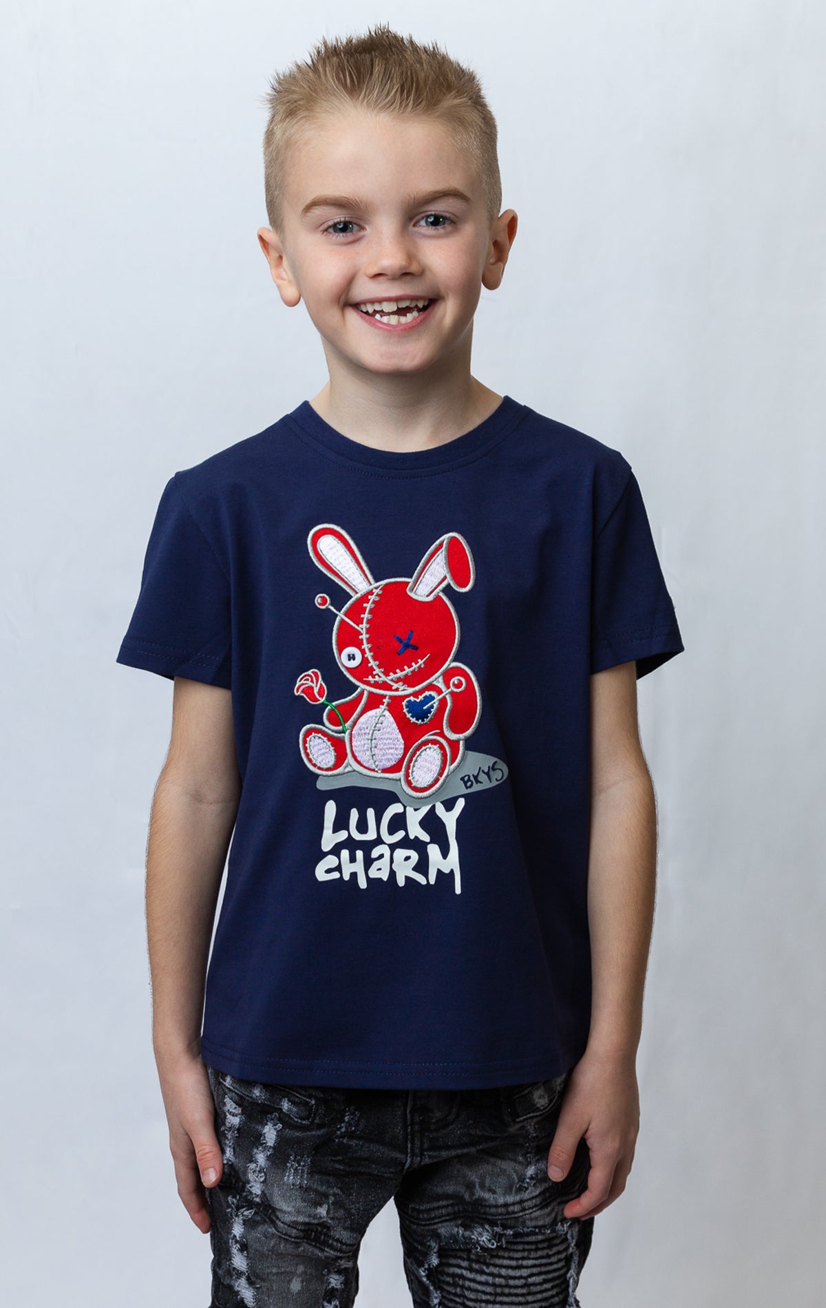 Navy BKYS RED LUCKY CHARM-KIDS - DENiMPiRE