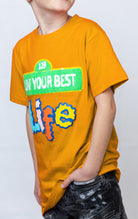 Orange Sesame street "Live your best life" graphic t-shirt