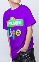 Purple Sesame street "Live your best life" graphic t-shirt