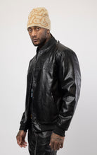 Superior leather textured bomber jacket