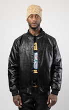 Superior leather textured bomber jacket