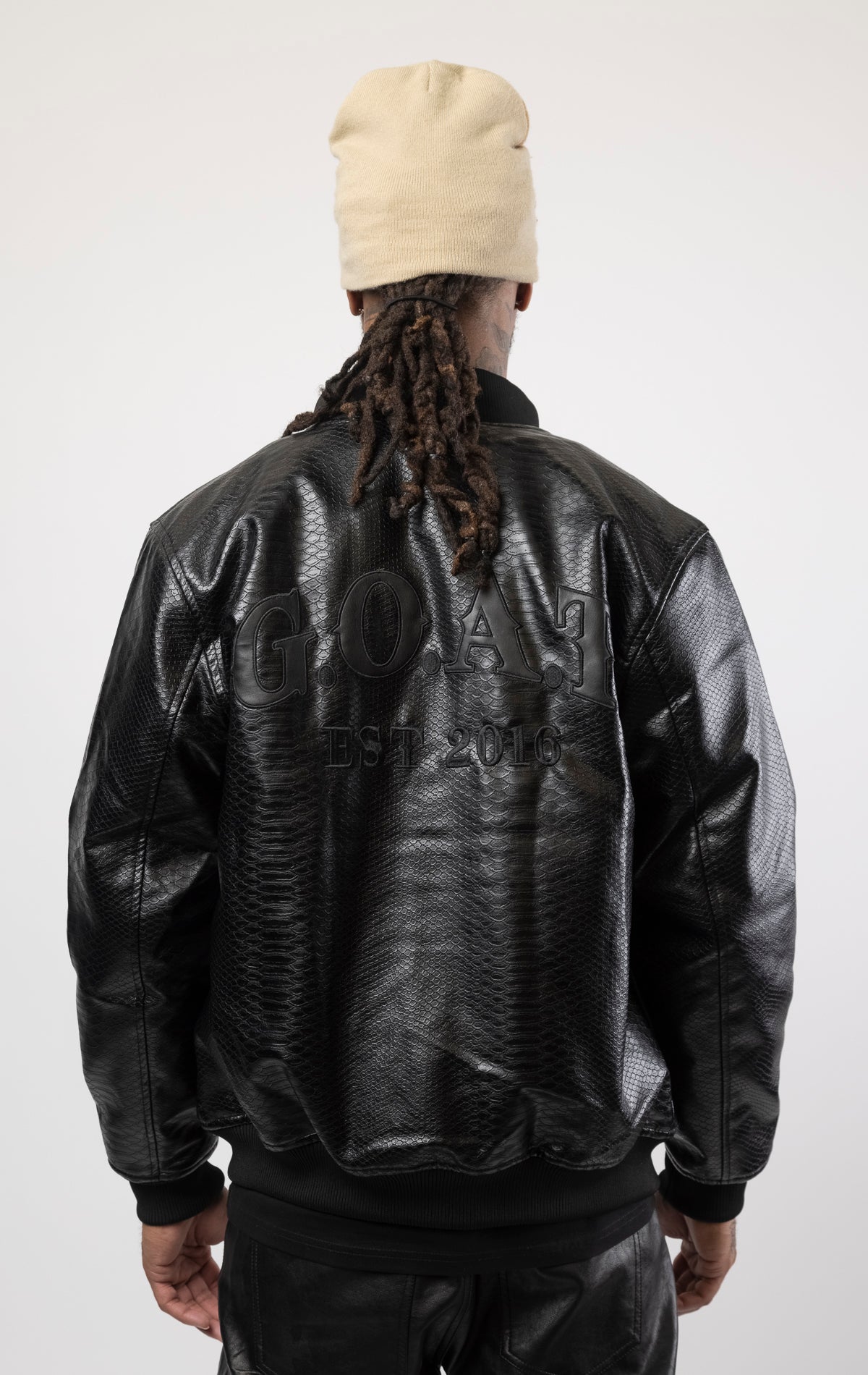 Superior leather textured bomber jacket