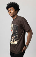 Oversized T-shirt with ribbed crew neck and a Bob Marley printed design on the front.