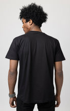 Oversized T-shirt with ribbed crew neck and a printed design on the front.