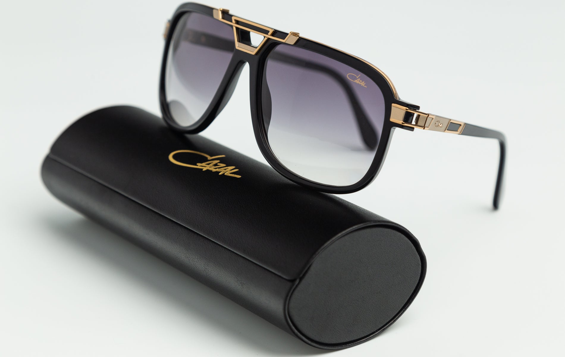 Cazal sunglasses, black and gold frame