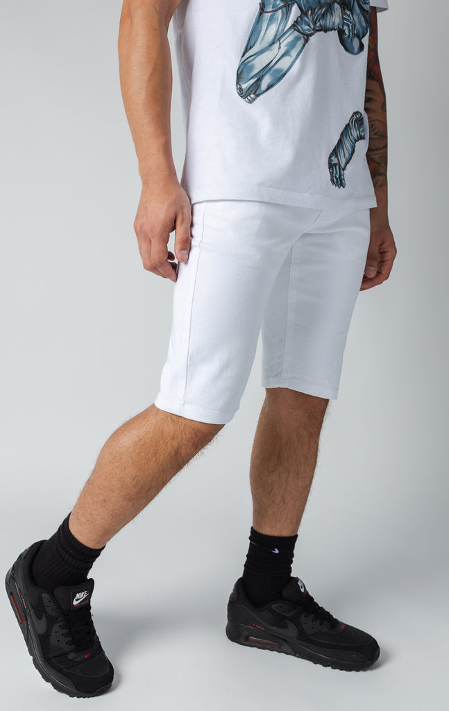 White denim shorts