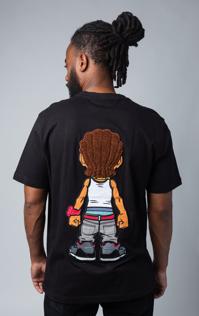 The Boondocks Black T-Shirt fully embroidered front and back detailing