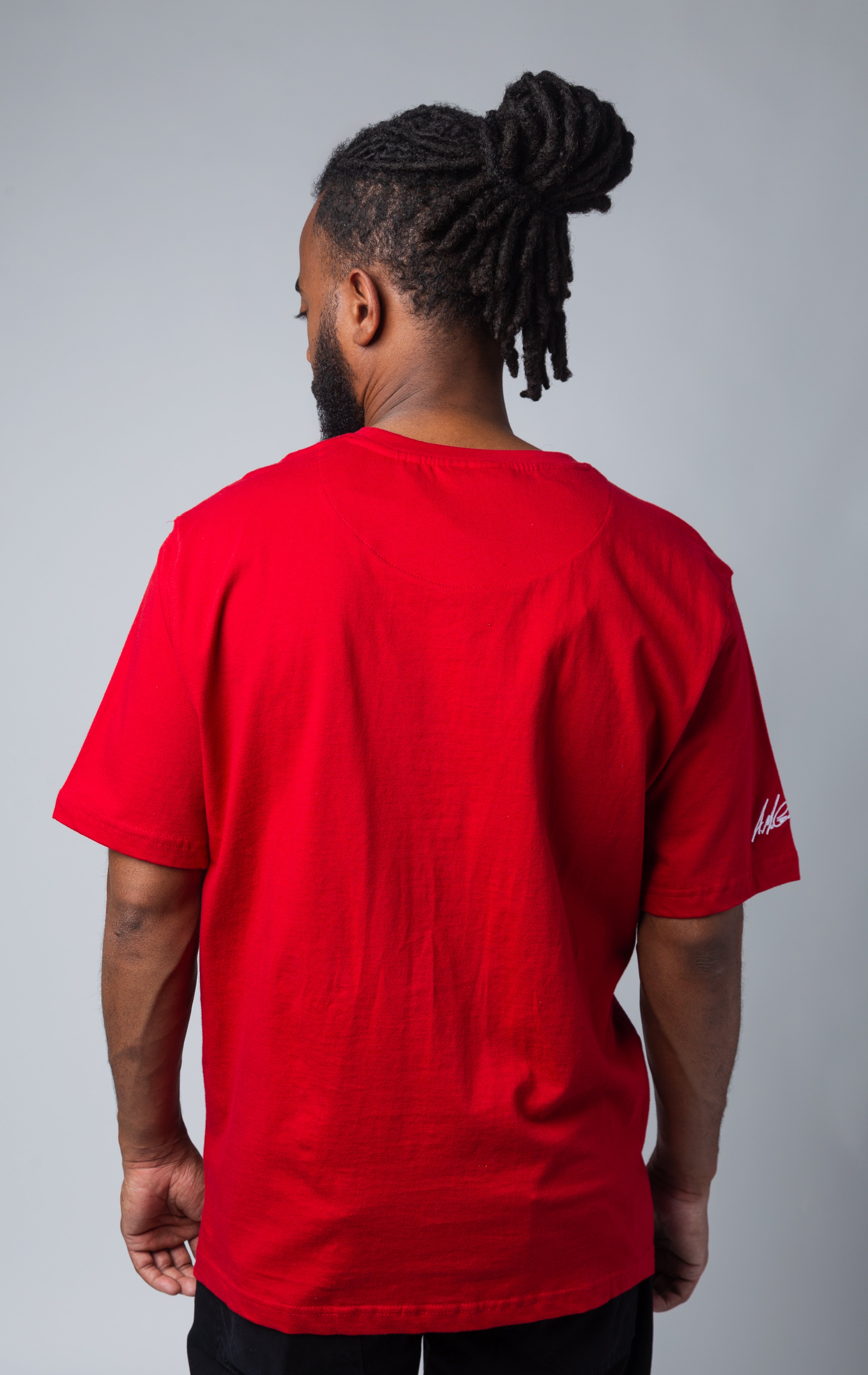 Red t shirt with Boondocks original design on front, blank in the back