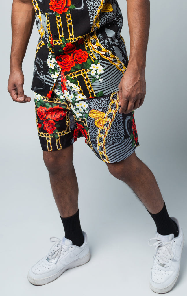 Men's shorts with graphic print detail