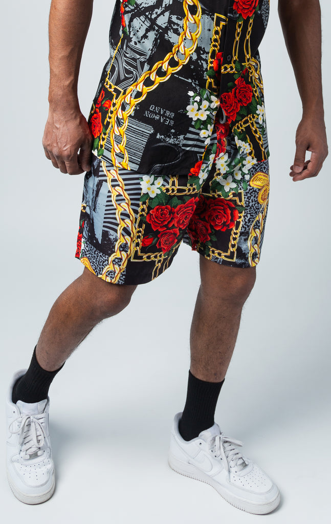 Men's shorts with graphic print detail