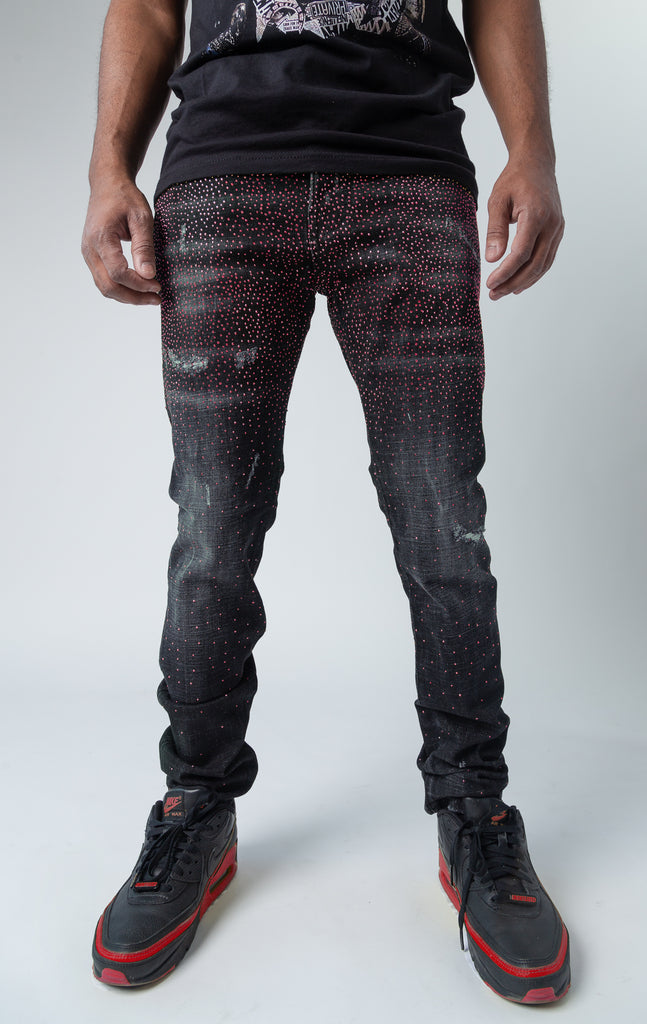 GV Jeans with red sparkles front