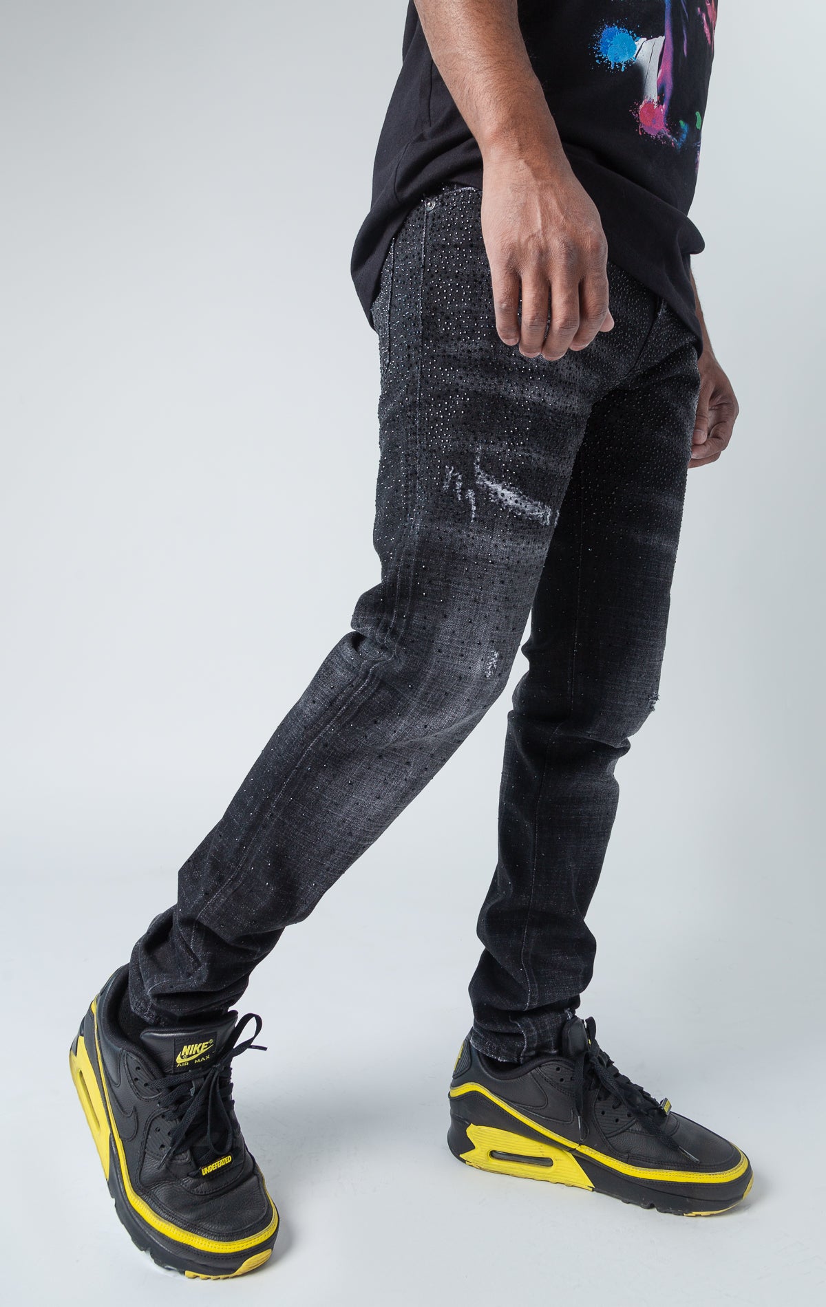 GV Jeans with black sparkles side