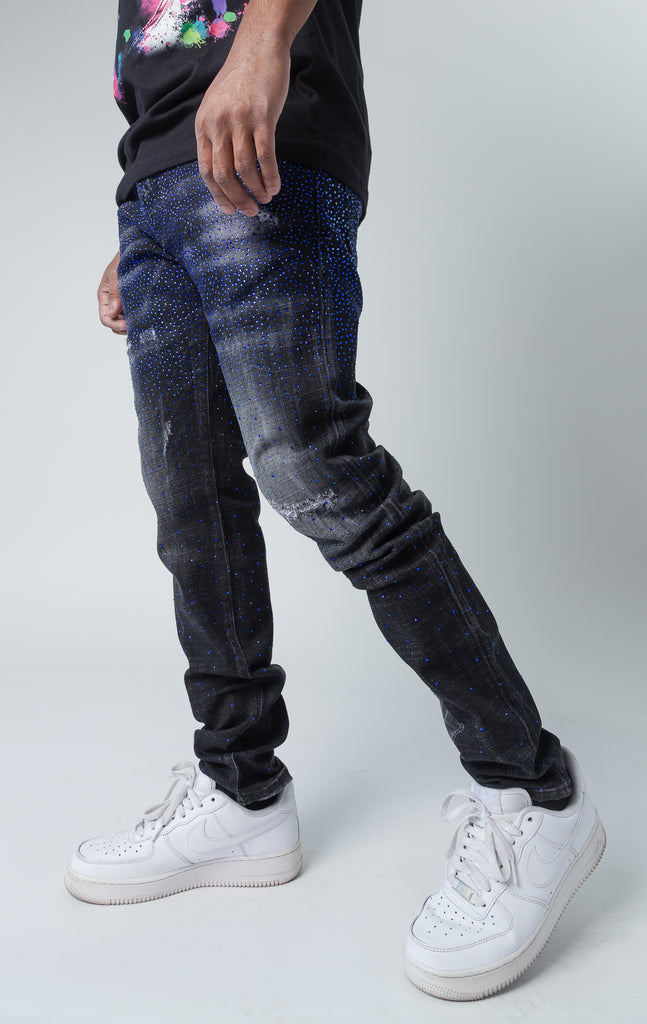 GV Jeans with blue sparkles side