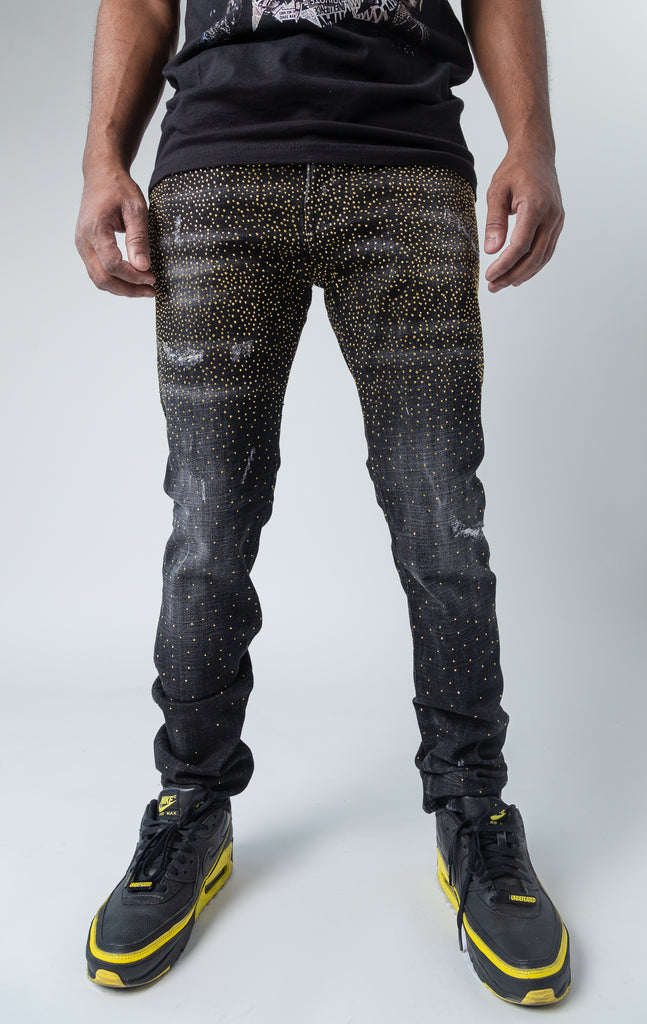 GV Jeans with gold sparkles front
