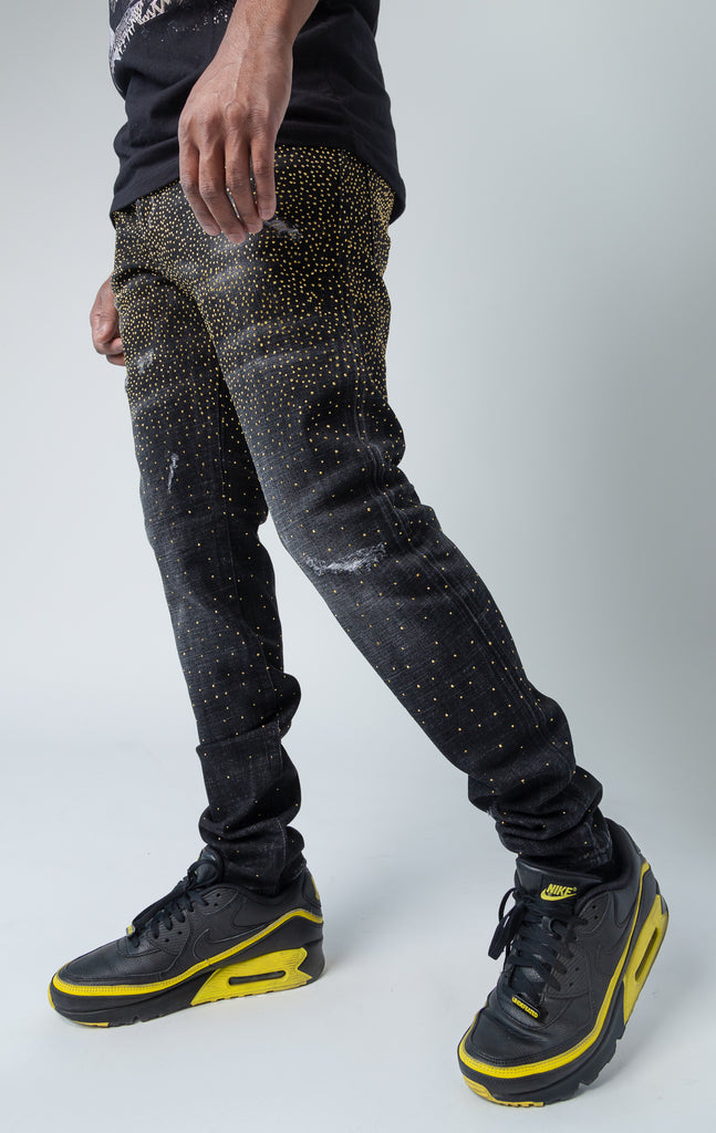 GV Jeans with gold sparkles side