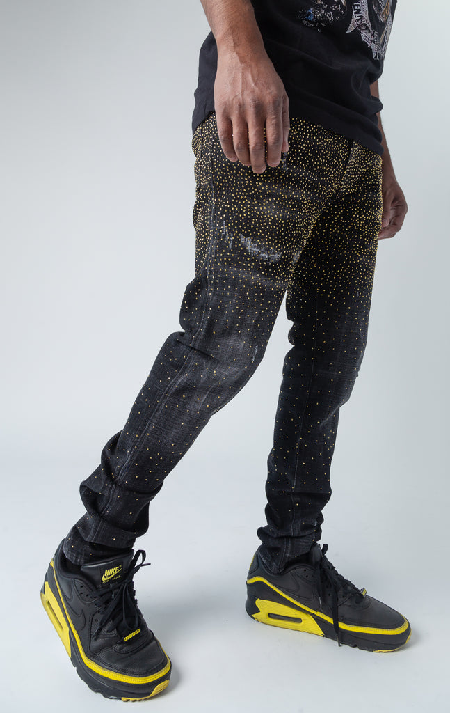 GV Jeans with gold sparkles side