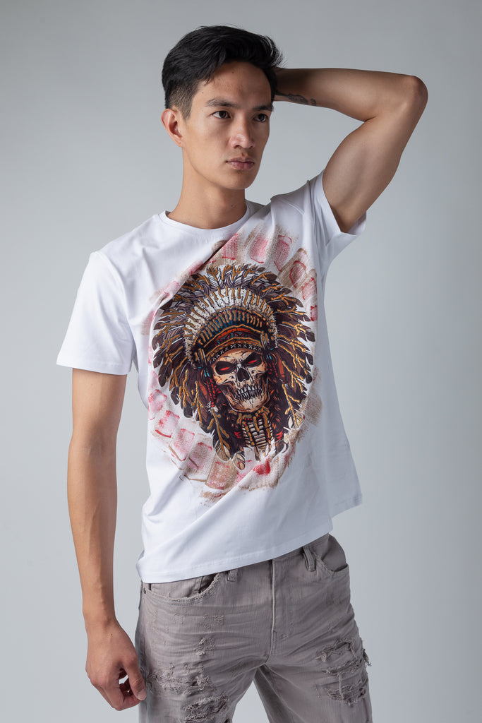 White Tribal King T-shirt front