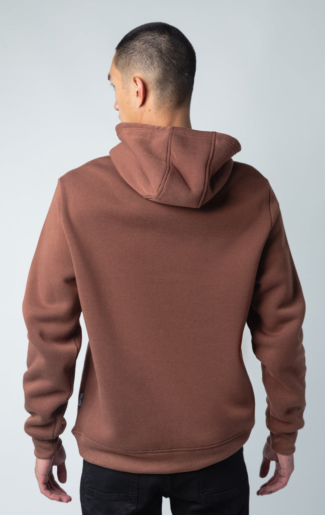 Graphic print hoodie in brown