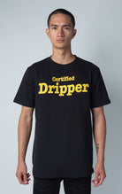"Certified dripper" graphic t-shirt in black.