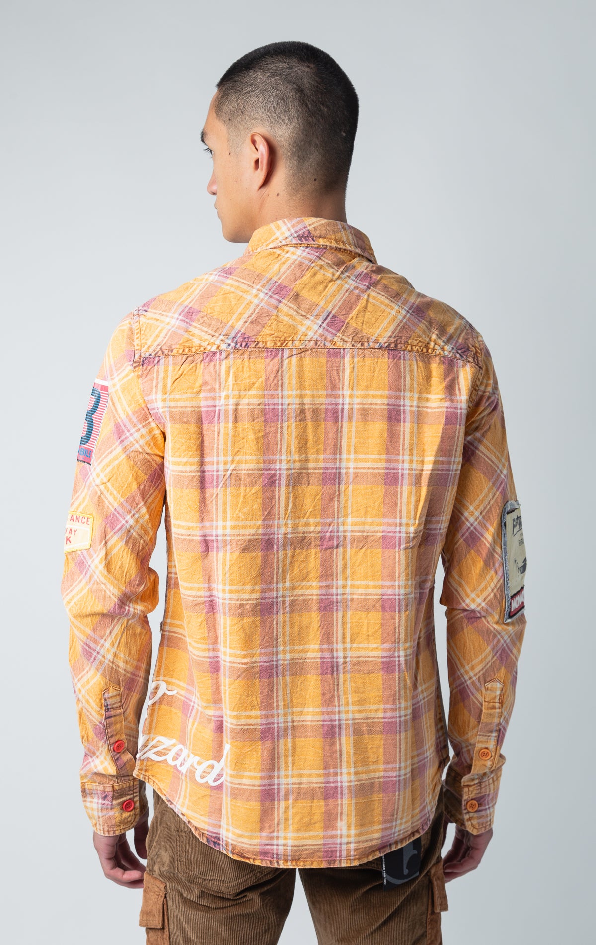 Multi-Color Knitted Wolven Flannel button up shirt