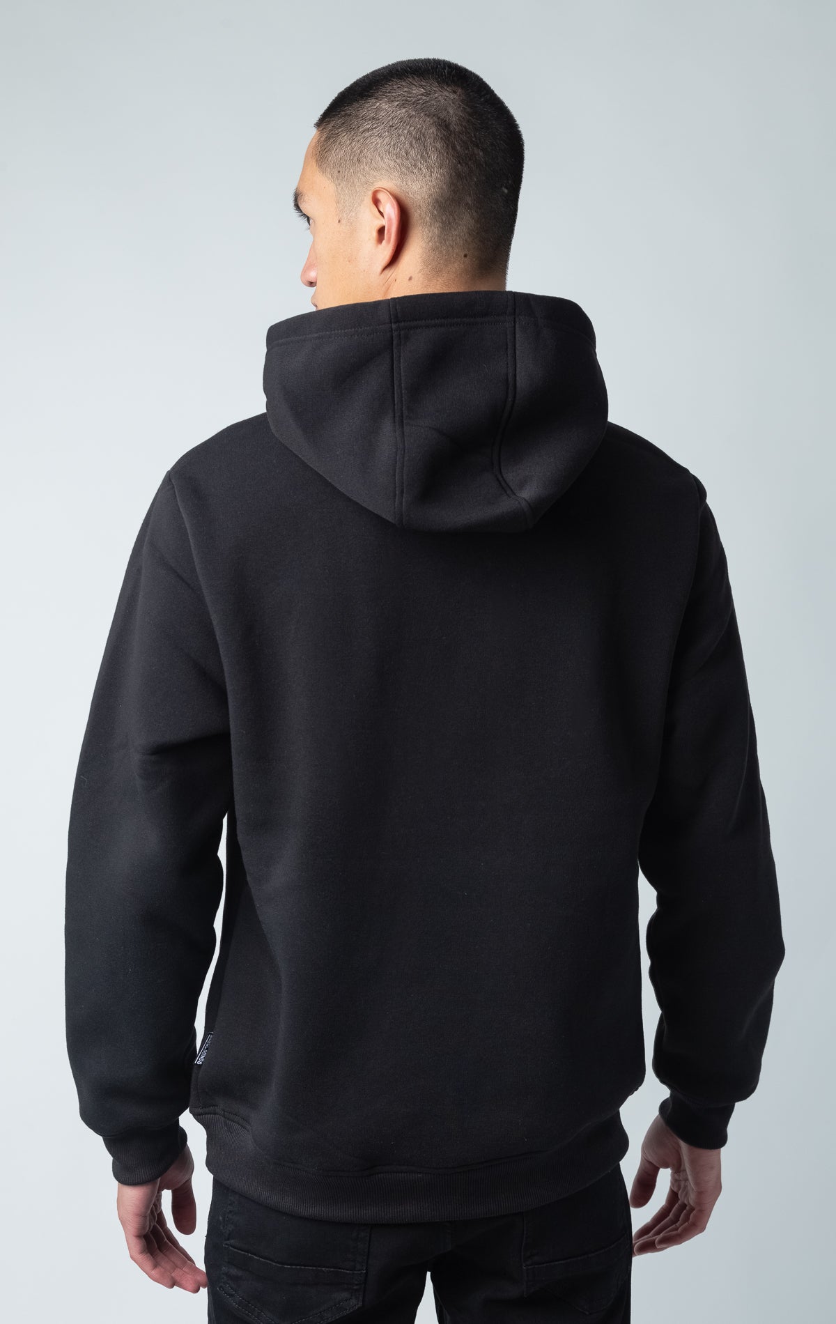 Black graphic print hoodie