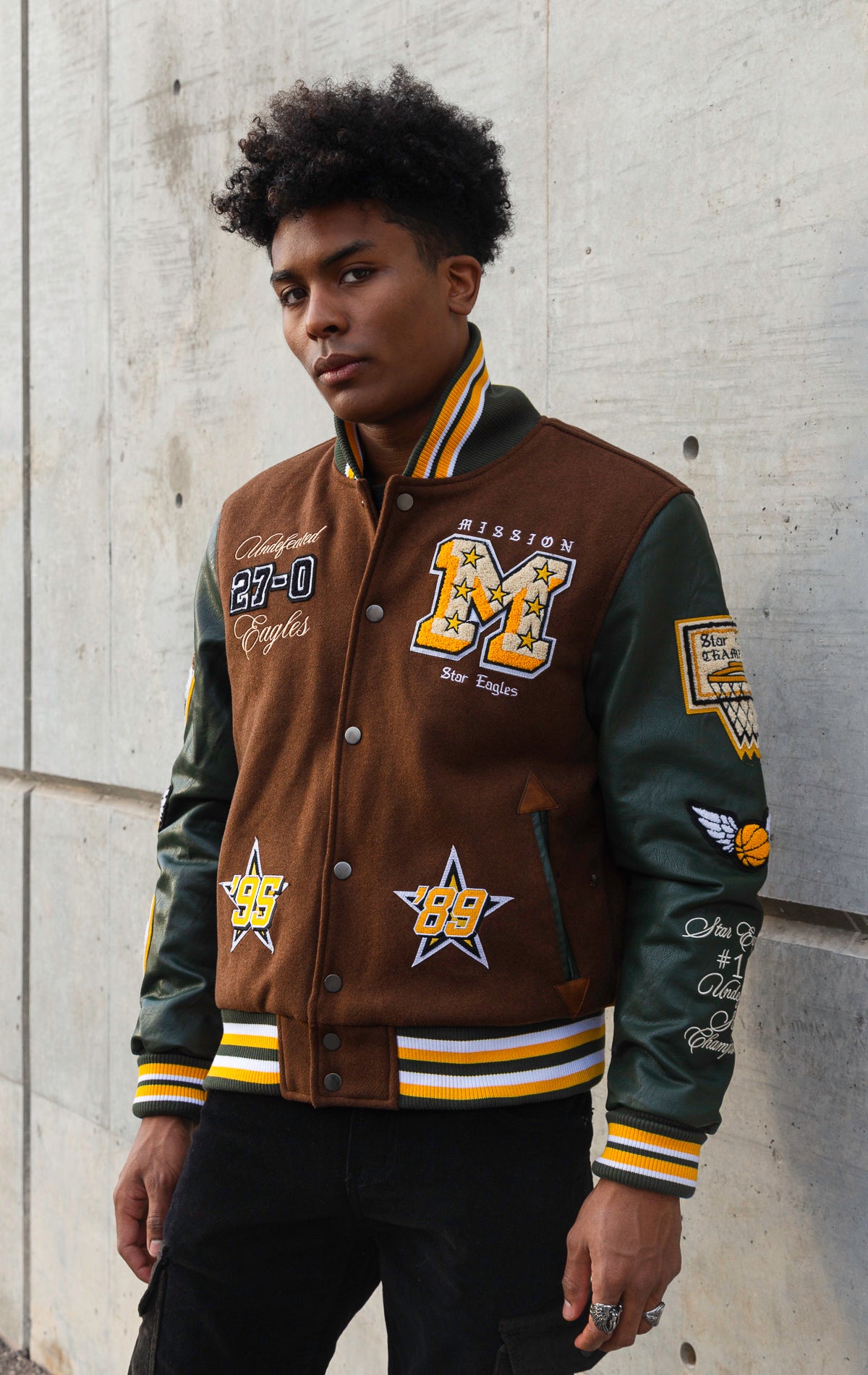 Star Eagles Varsity jacket with wool body and quilted satin lining