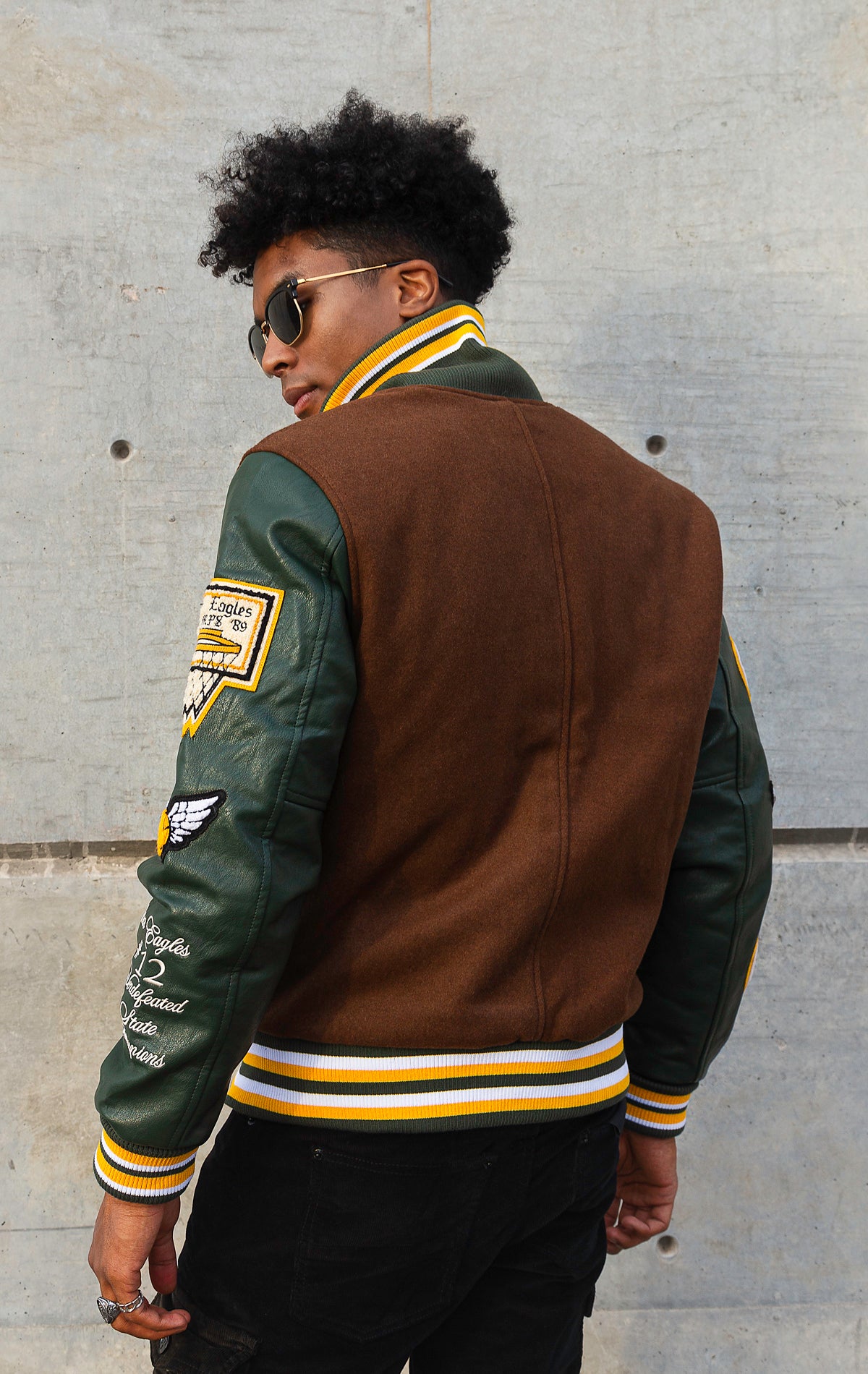 Star Eagles Varsity jacket with wool body and quilted satin lining