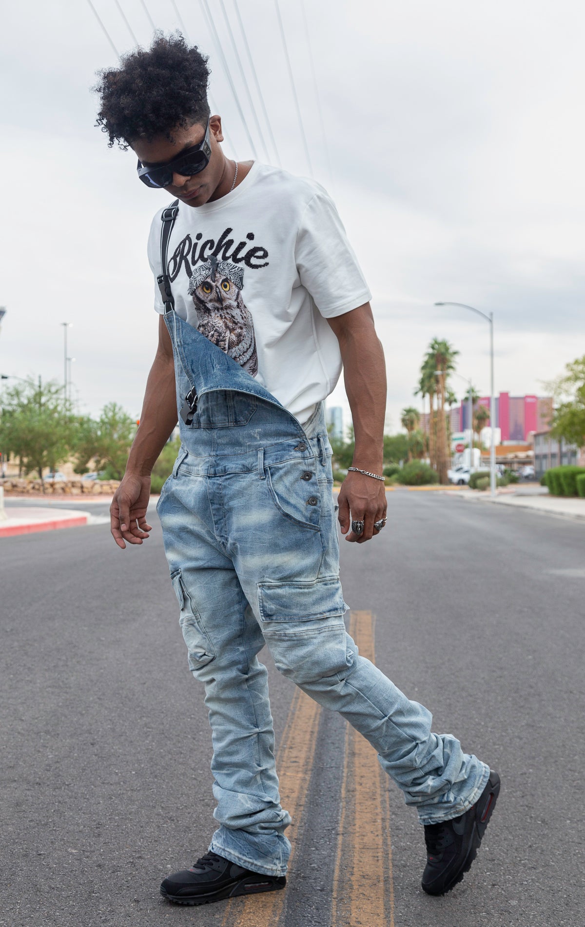 Stacked Utility Denim Overalls - Bergen Blue