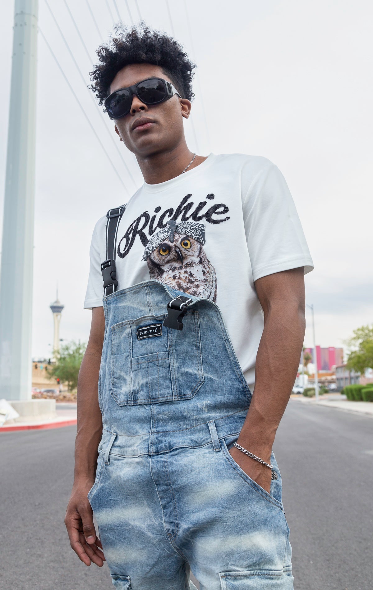 Stacked Utility Denim Overalls - Bergen Blue