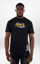 Black T-Shirt featuring a vibrant graffiti bear graphic. 