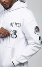 My icon white hoodie with interchangeable patches