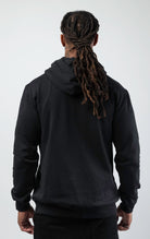 Back of Knight graphic pullover hoodie in black