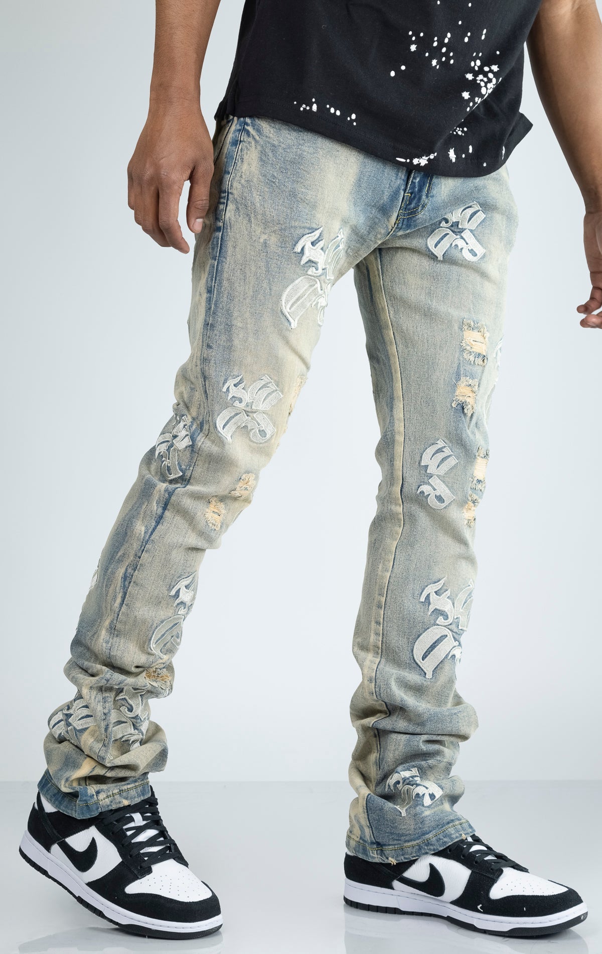Embroidery Stack Jeans – DENiMPiRE