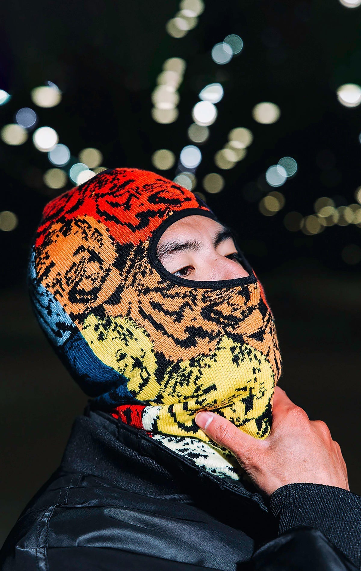 A stylish and warm limited-edition cozy ski mask featuring a soft and warm knitted construction, one-size-fits-all design, and perfect for winter outdoor activities.