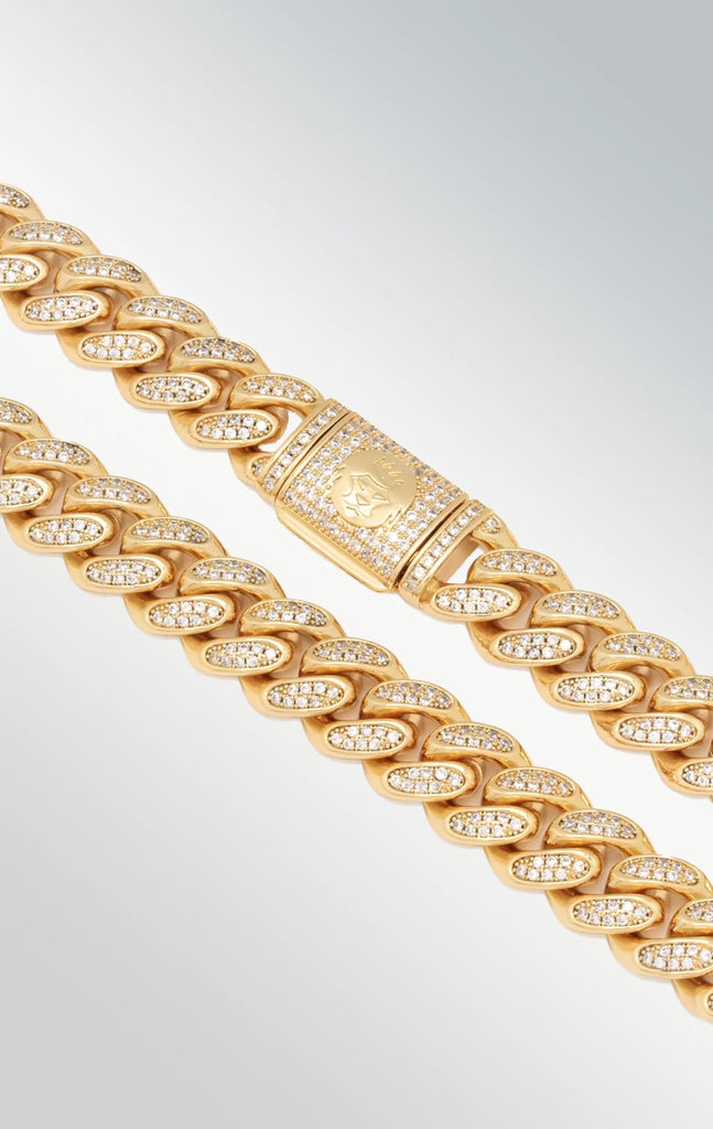 KING ICE 15mm ICED MIAMI-CUBAN GOLD CHAIN
