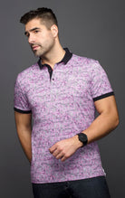 Men's casual dress polo shirt with contrast collar and embroidery, made from high-end cotton fabric. Canadian brand.