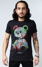 black George V colorful bear t-shirt