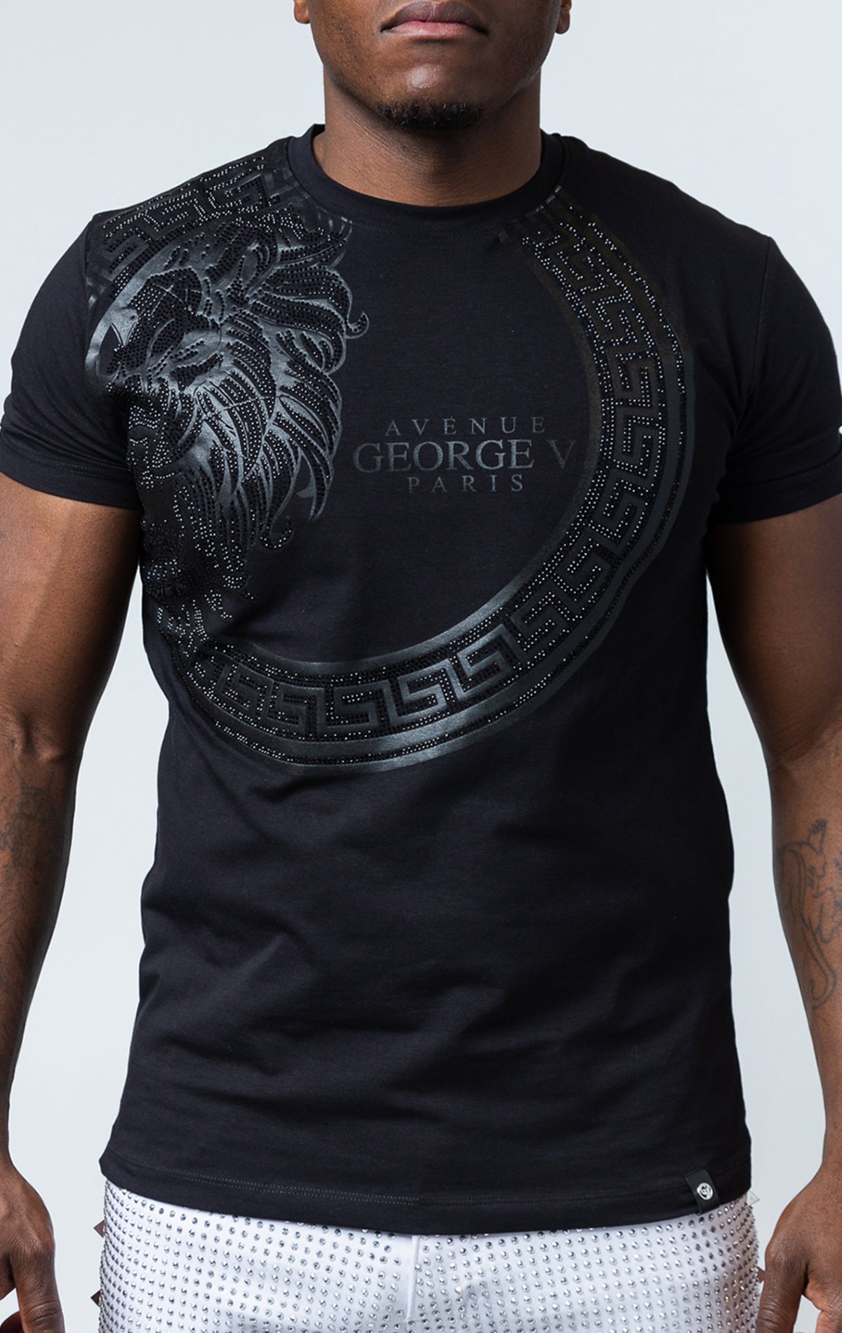 Black GEORGE V RENNES Tee - DENiMPiRE